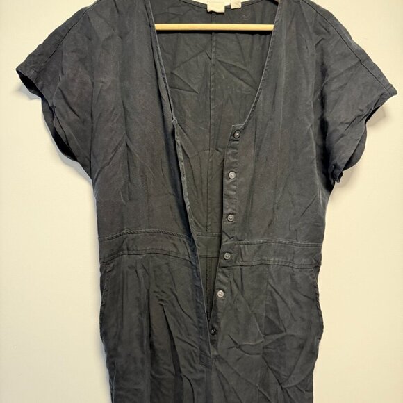 GAP Black Tencel Short Sleeve Jumpsuit Button Up Small - Picture 3 of 9